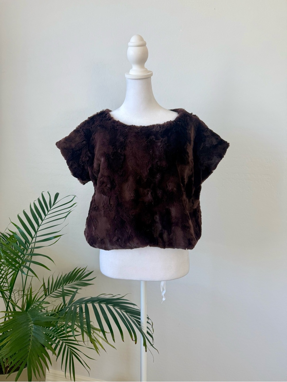 MAEVE - Faux Fur Cropped Top